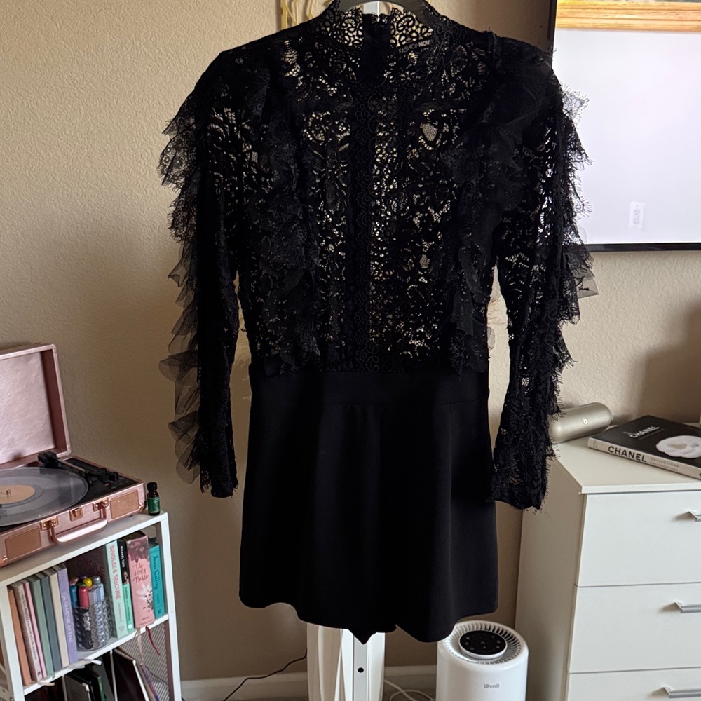 Elegant Black Lace Romper